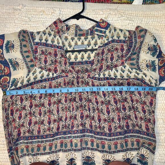 VINTAGE BOHO INDIA HIPPIE BLOCK PRINT DRESS URBAN RENEWAL - Picture 6 of 11